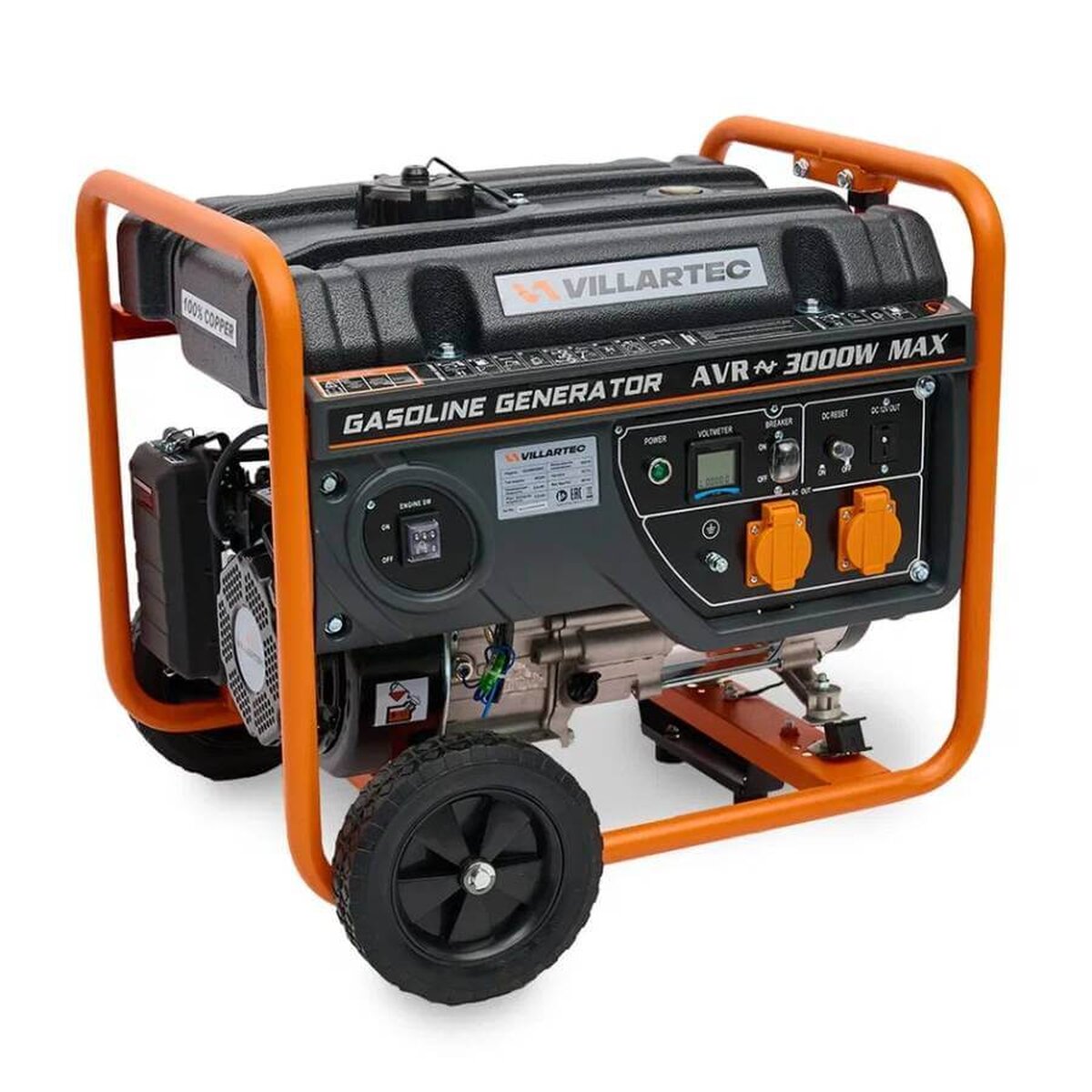 Генератор бензиновый VILLARTEC GG3400WС [3.0 кВт, 220В, ручной стартер]