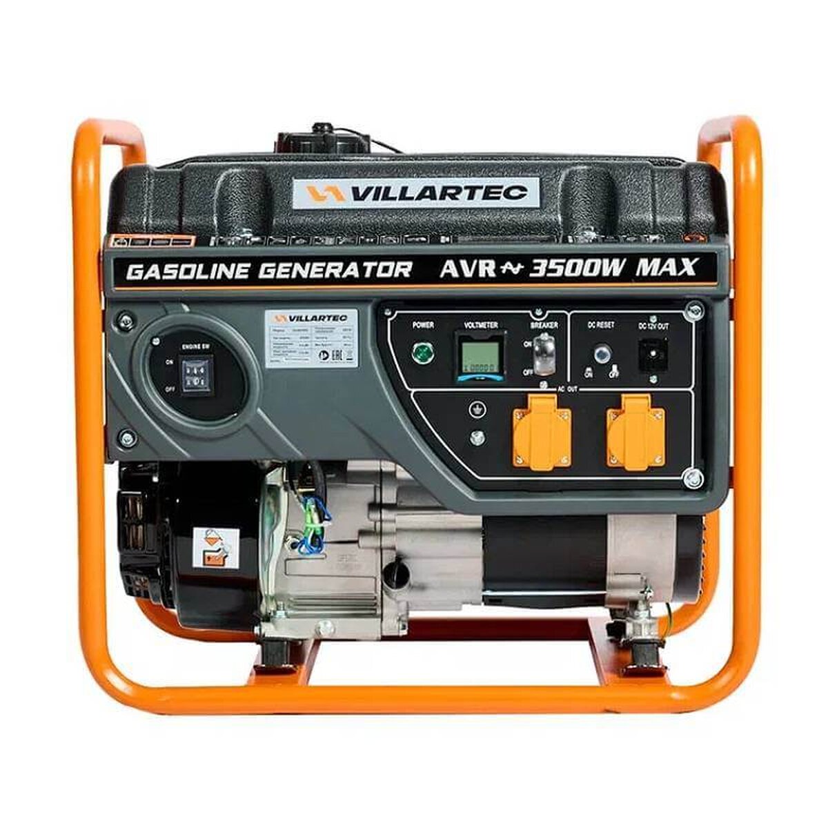 Генератор бензиновый Villartec GG4000C [3.5 кВт, 220В, бак 15л, ручной стартер]