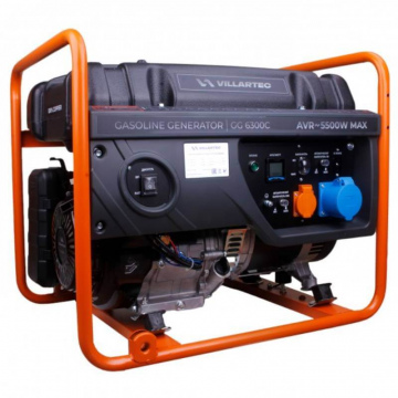Генератор бензиновый Villartec GG6300C (2102640000) [5.5 кВт, 220В, бак 25л, ручной стартер]