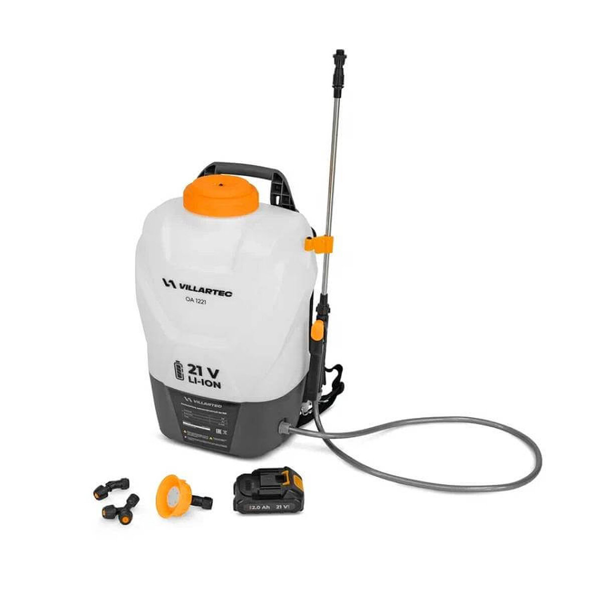 Опрыскиватель аккумуляторный 12 л. VILLARTEC OA 1221 (1208020000) [21В, 1х2.0 Ач, з/у]
