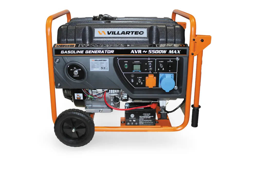 Генератор бензиновый VILLARTEC GG6300EWC [5.5 кВт, 220В, электрический/ручной стартер]
